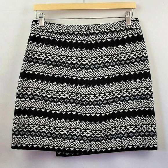 LOFT Faux Wrap Cotton Blend Mini Skirt Boho Print Size 6 - Picture 3 of 13